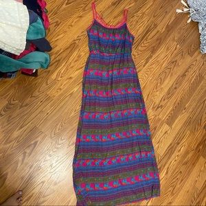 elephant pattern maxi dress with strappy back